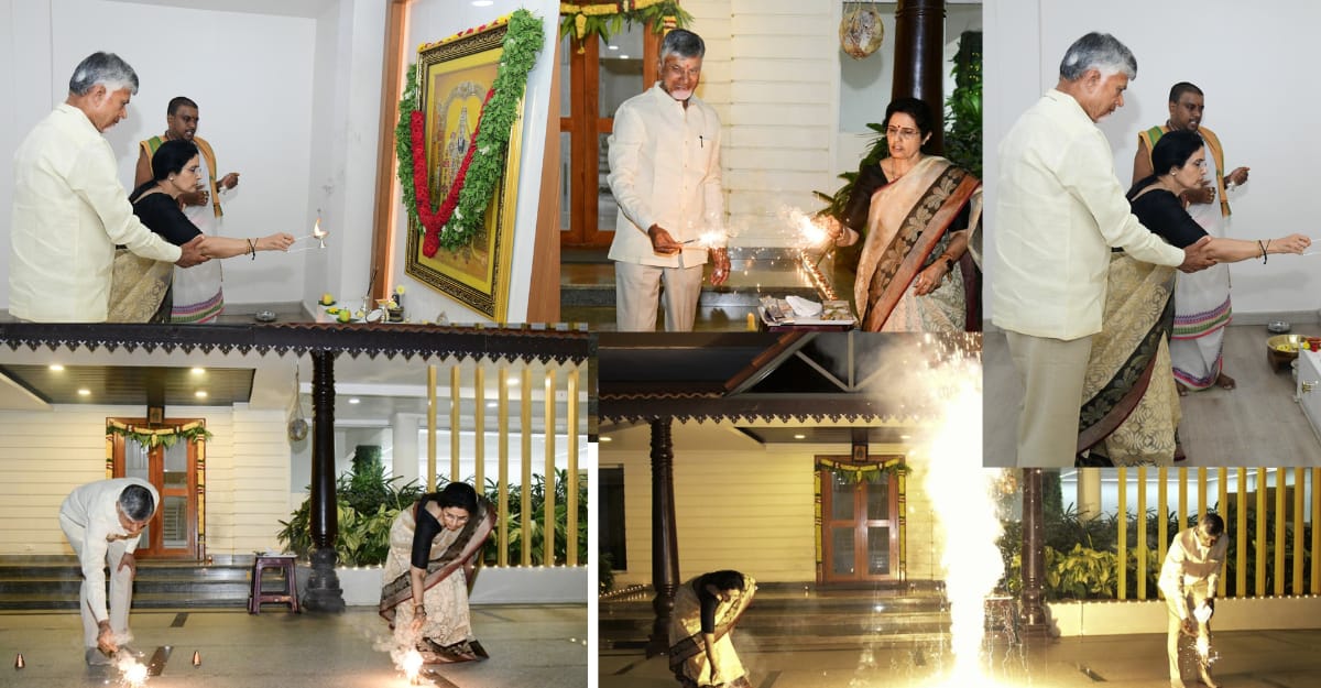ముఖ్యమంత్రి కుటుంబంతో దీపావళి సంబరాలు.. రాష్ట్రా ప్రజలకు దీపావళి శుభాకాంక్షలు తెలిపిన సీఎం!!