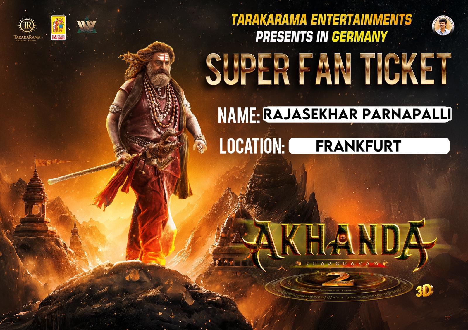 Akhanda: జర్మనీలో బాలయ్య హవా! ఫ్యాన్ టికెట్‌కు ఏకంగా ₹1 లక్ష రూపాయలు...!