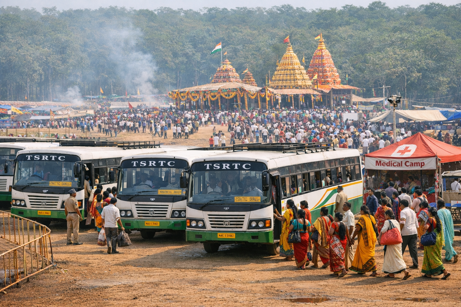 Medaram Jatara: మేడారం జాతరకు నేటి నుంచే ఆర్టీసీ ప్రత్యేక బస్సులు..!!