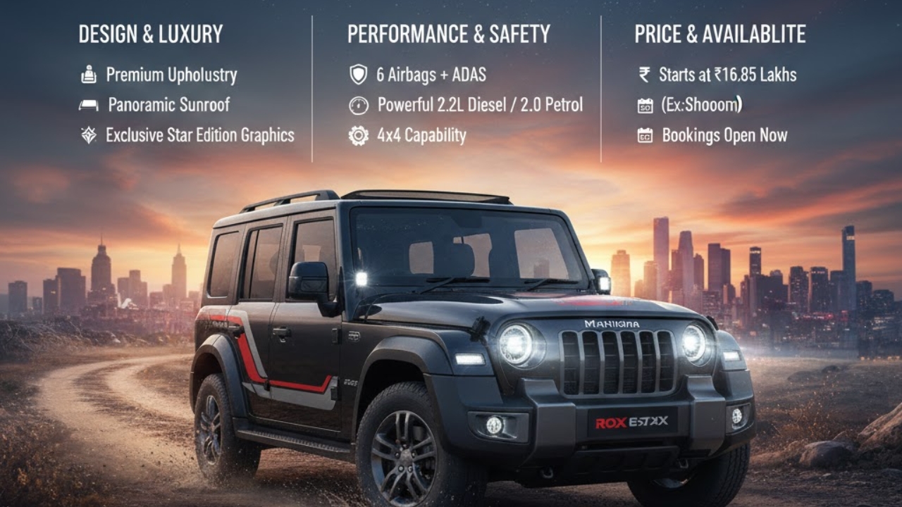 మహీంద్రా థార్ రాక్స్ 'స్టార్ ఎడిషన్' లాంచ్.. ధర మరియు ఫీచర్లు ఇవే!