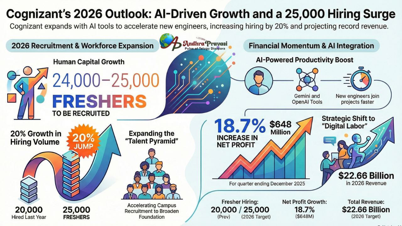 నిరుద్యోగలకు కాగ్నిజెంట్ శుభవార్త..! 2026లో 25 వేల జాబ్స్!