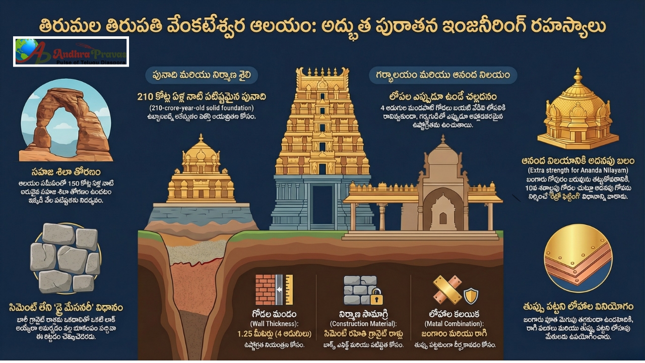 తిరుమల శ్రీవారి ఆనంద నిలయం నిర్మాణ రహస్యాలు! వేల సంవత్సరాల క్రితమే ఒక అద్భుత సైన్స్!