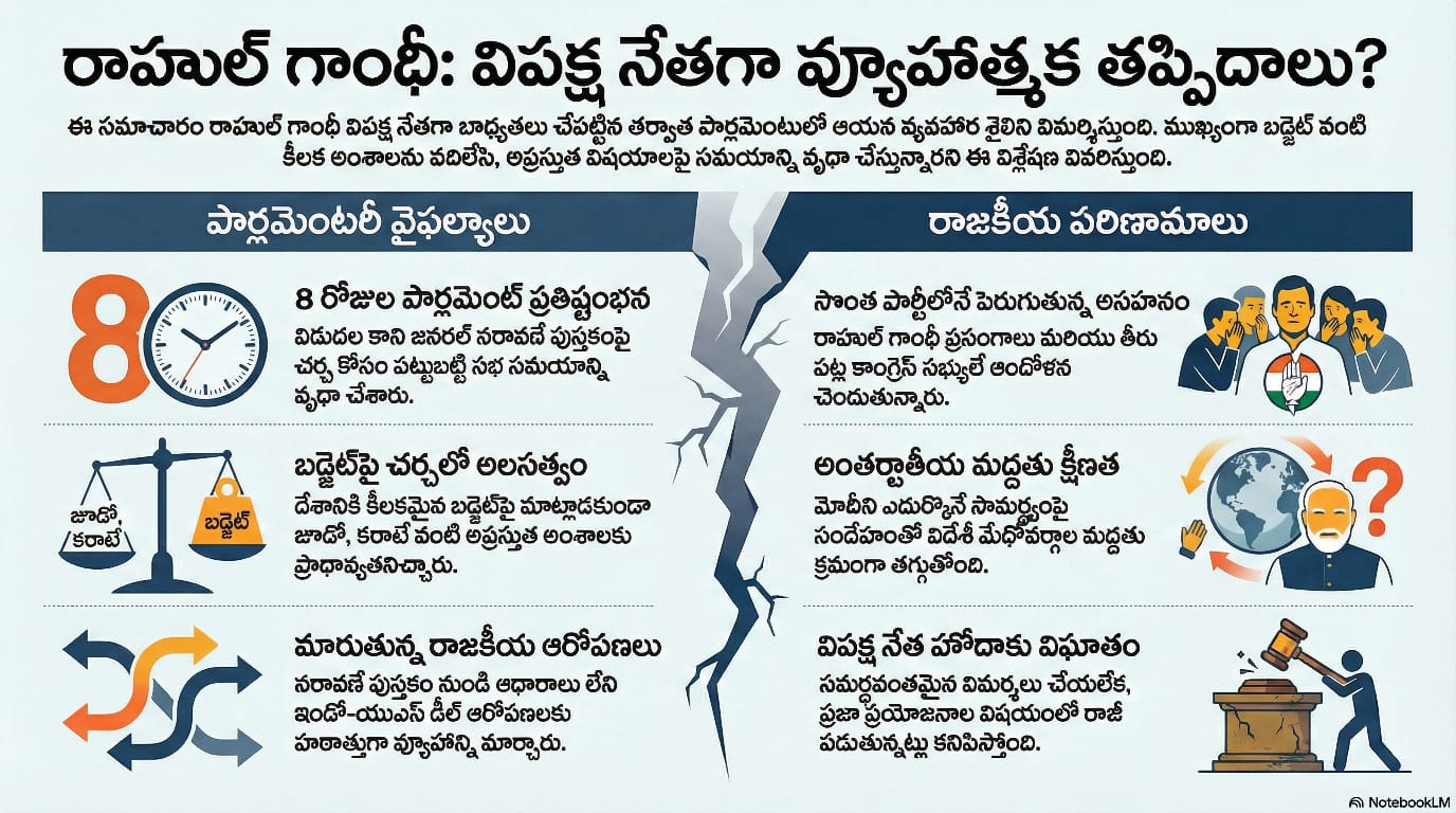Rahul vs Modi 2026: విపక్ష నేతగా విఫలమవుతున్నారా? పార్లమెంట్‌లో రాహుల్ తీరుపై సొంత పార్టీలోనే గుసగుసలు!