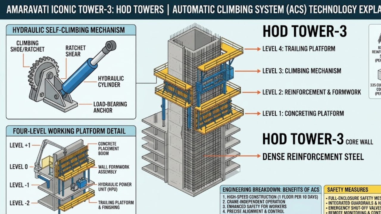 Amaravati Works: అమరావతి నిర్మాణంలో టెక్నాలజీ మ్యాజిక్.. కార్మికులకు ఫుల్ సేఫ్టీ.. నిర్మాణానికి ఫుల్ స్పీడ్: ఏసిఎస్ మాయాజాలం!