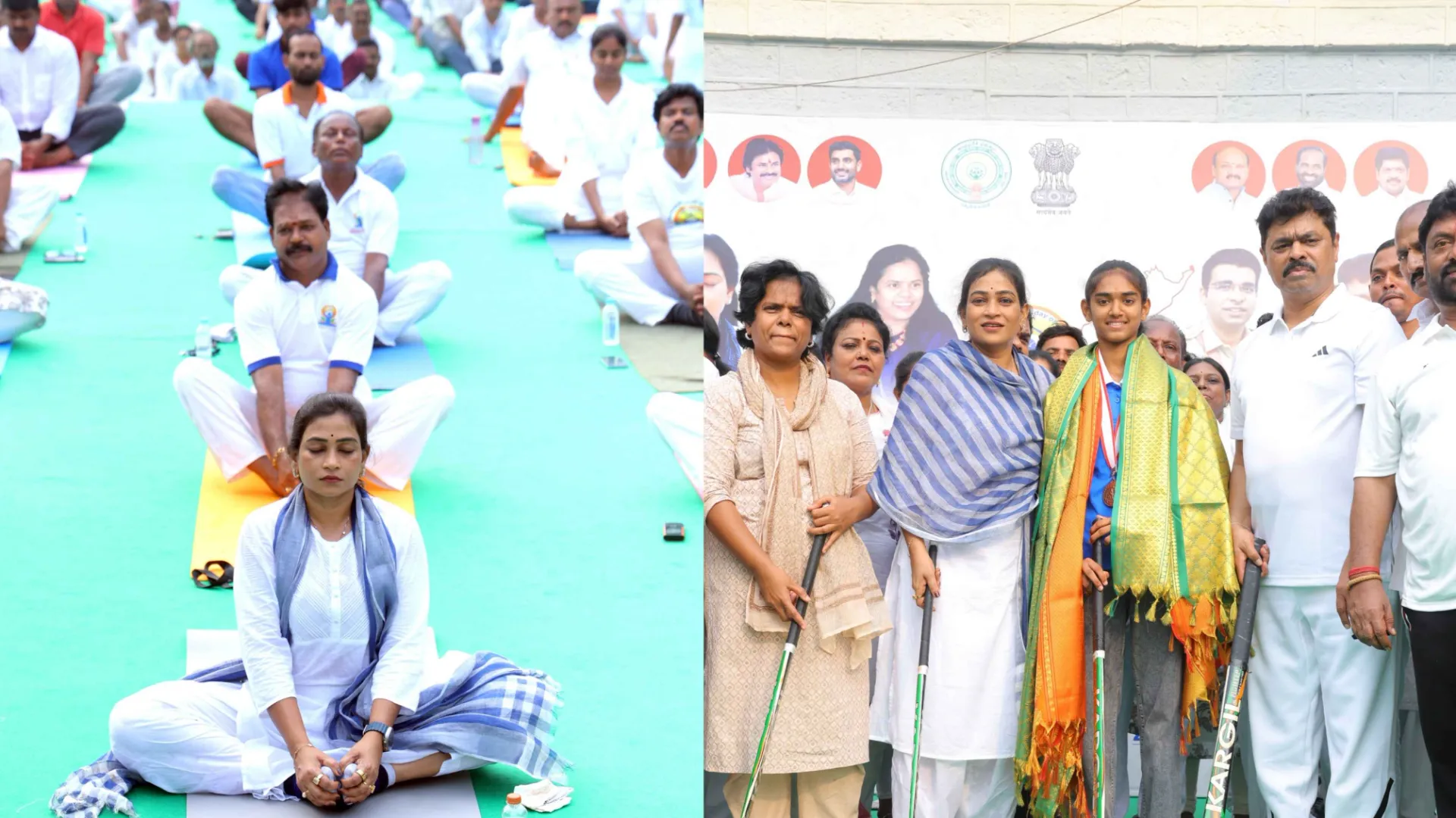 Yogandhra: ఉపమాకలో పండగ వాతావరణంలో యోగాంధ్ర కార్యక్రమం.. యోగాసనాలు వేసిన హోంమంత్రి అనిత, ఎంపీ సీఎం రమేష్!