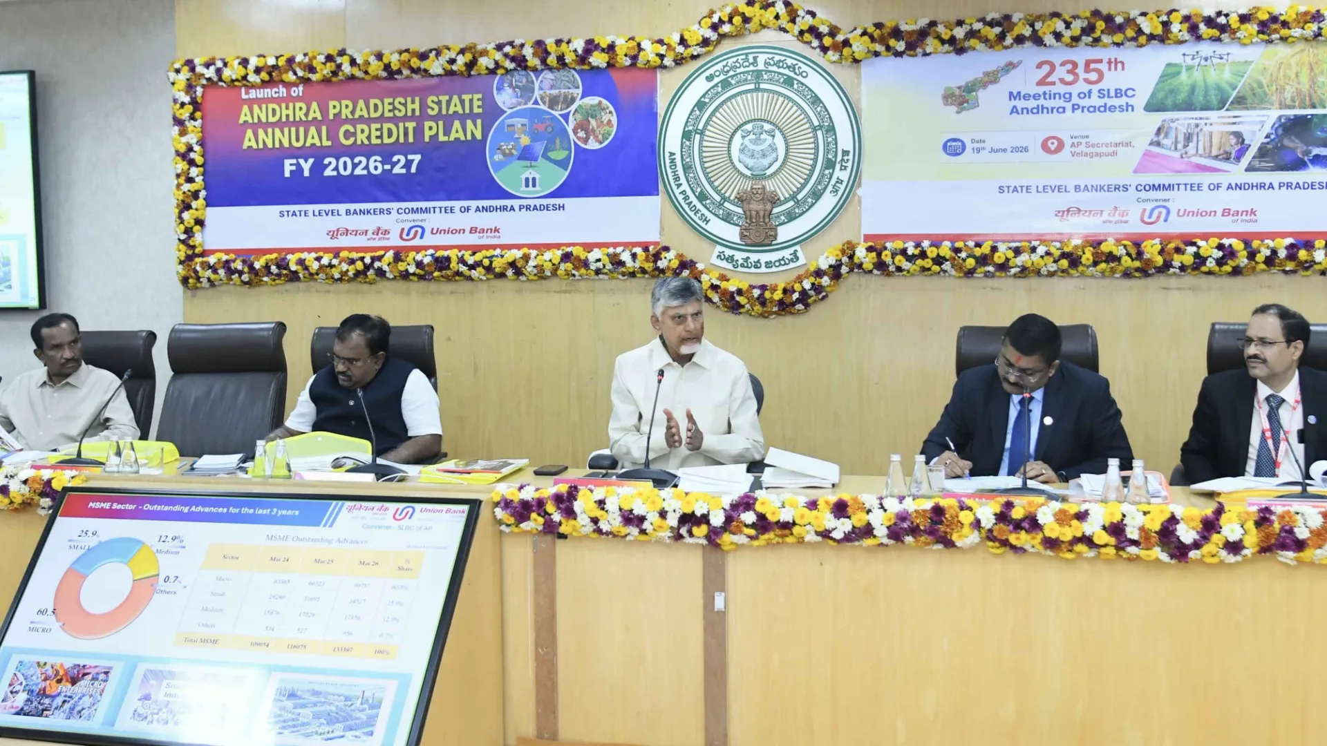 Chandrababu: రాష్ట్ర ఆర్థిక వృద్ధికి బ్యాంకులు సహకరించాలి.. ఎస్ఎల్బీసీ సమావేశంలో 2026-27 వార్షిక రుణ ప్రణాళికపై సమీక్ష!